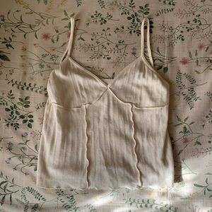 Brandy Melville Cream eyelit Tank Top